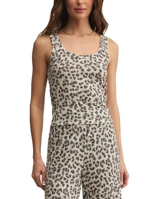 Z Supply Black Luxe Leopard Tank