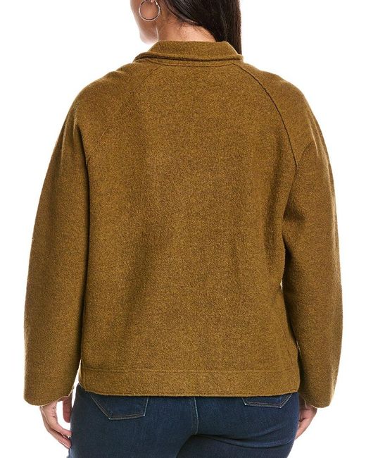 Eileen Fisher Brown Plus Wool Moto Jacket