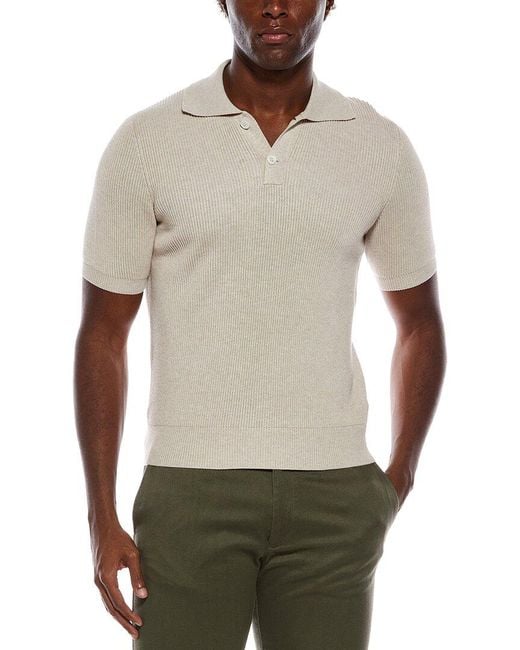 Brunello Cucinelli Natural Knit Polo Shirt for men