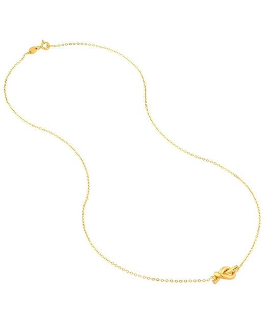 HAWLEY ST Metallic 14K Love Knot Necklace