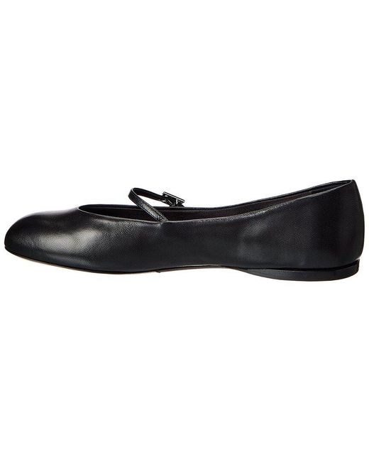 Max Mara Black Leather Ballet Flat