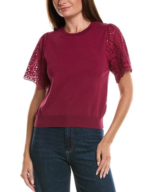 Nanette Lepore Red Short Sleeve Top