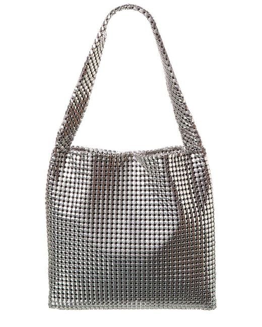 Rabanne Gray Pixel Aluminum Tote