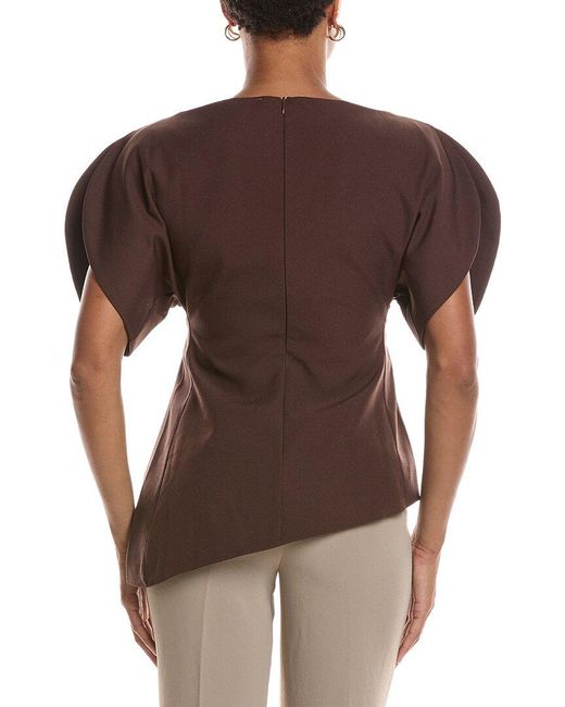 Estellina Brown Drape Top