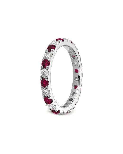 Lab Grown Gemstones White 14K 1.75 Ct. Tw. Lab-Grown Diamond & Lab-Grown Ruby Eternity Ring