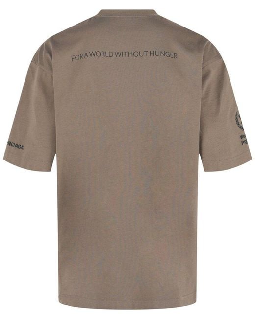 Balenciaga Gray World Food Programme Crewneck T-Shirt for men