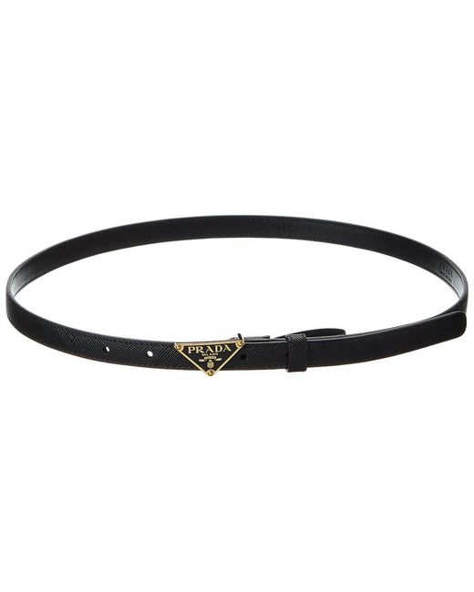 Prada Black Logo Saffiano Leather Belt