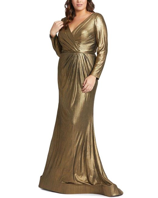 Mac Duggal Plus Chic Metallic Evening Gown