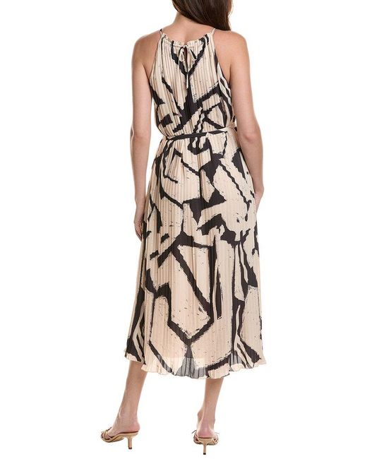 Bella Dahl White Pleated Halter Maxi Dress