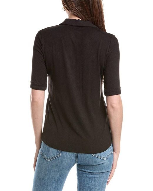 Tahari Black Elbow Sleeve Shirt