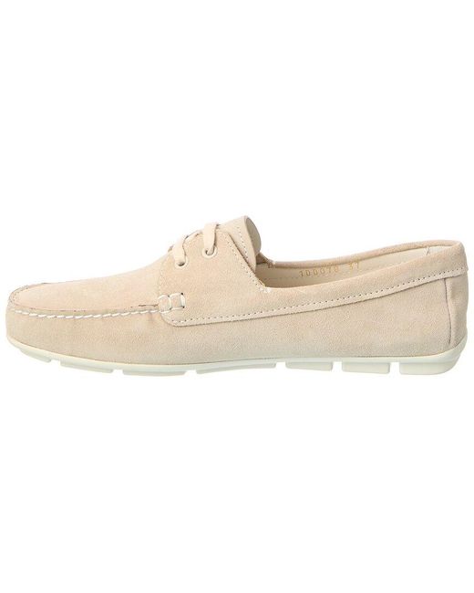 Prada Natural Embossed Suede Driving Shoe