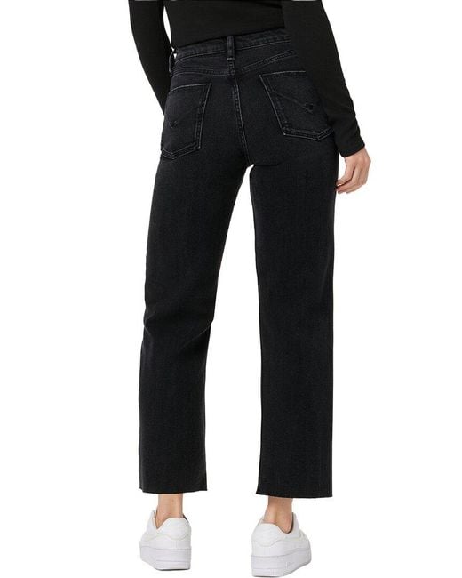 Hudson Black Remi High-Rise Straight Ankle Jean