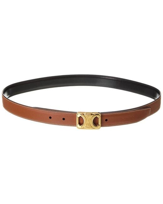Céline Multicolor Framed Triomphe Medium Reversible Leather Belt