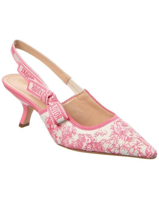 Dior Pink J'A Canvas & Leather Slingback Pump