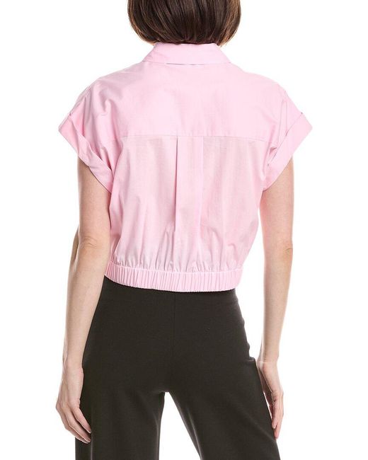 Kenneth Cole Pink Drop Shoulder Solid Poplin Shirt