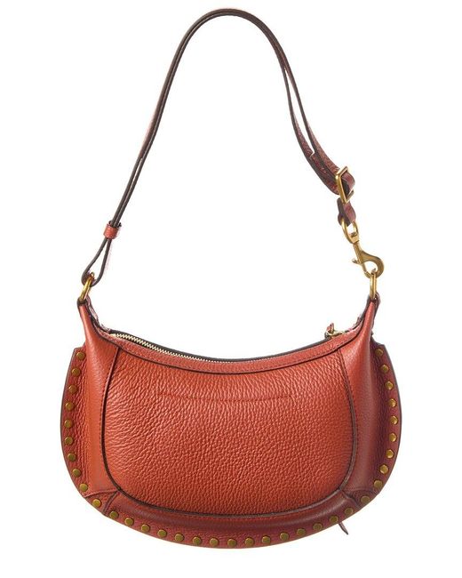 Isabel Marant Red Oskan Moon Leather Crossbody