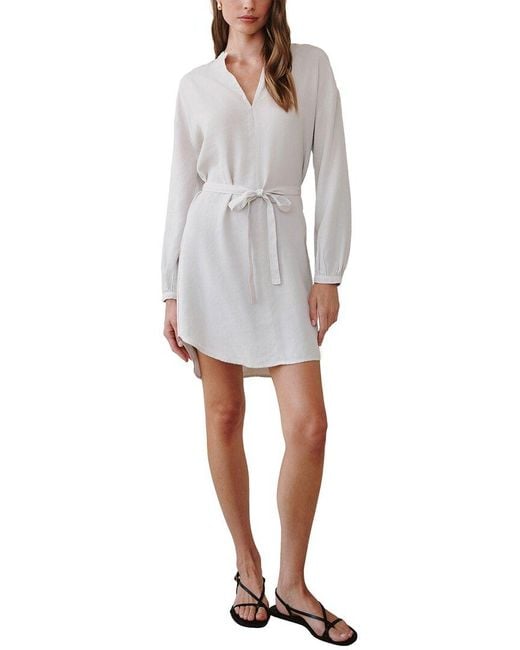 Bella Dahl Gray Belted Mini Dress
