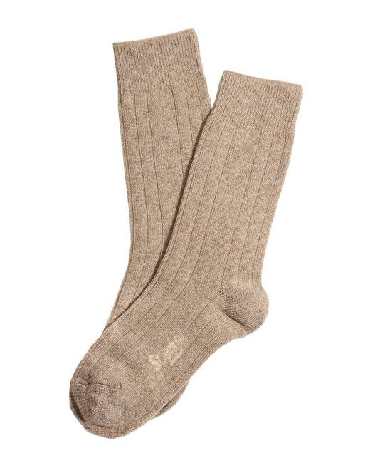 Stems Natural Lux Cashmere & Wool-blend Crew Sock Gift Box