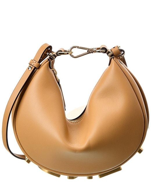 Fendi Natural Graphy Mini Leather Hobo Bag