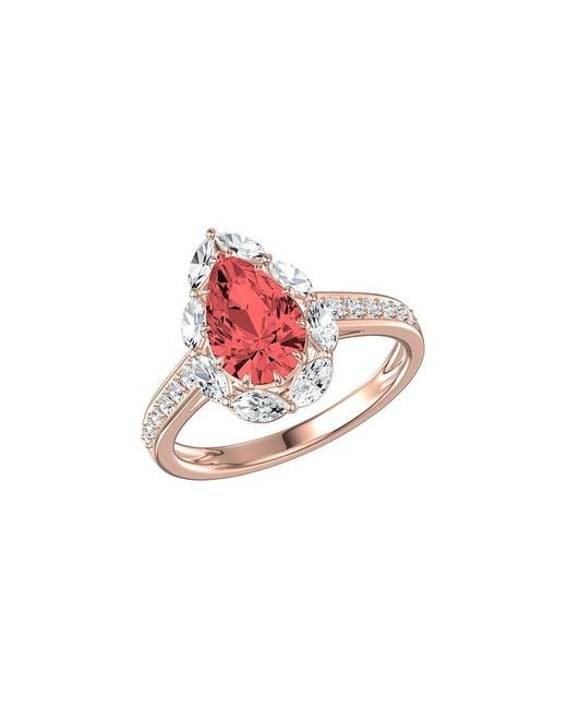 Lab Grown Diamonds Pink 14K 3.00 Ct. Tw. Lab-Grown Diamond Halo Engagement Ring