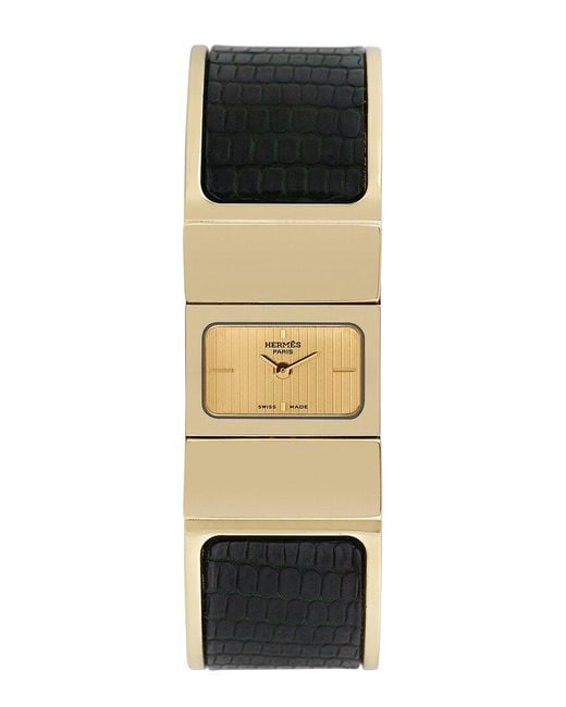 Hermès Black Loquet Bangle Watch, Circa 2000S (Authentic Pre-Owned)