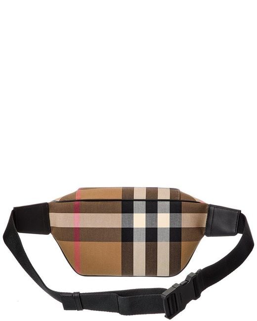 Burberry Brown Check Canvas & Leather Belt Bag for men
