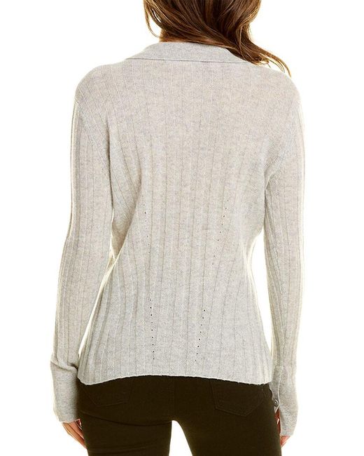 Hannah Rose Cashmere Sweater in Grey 