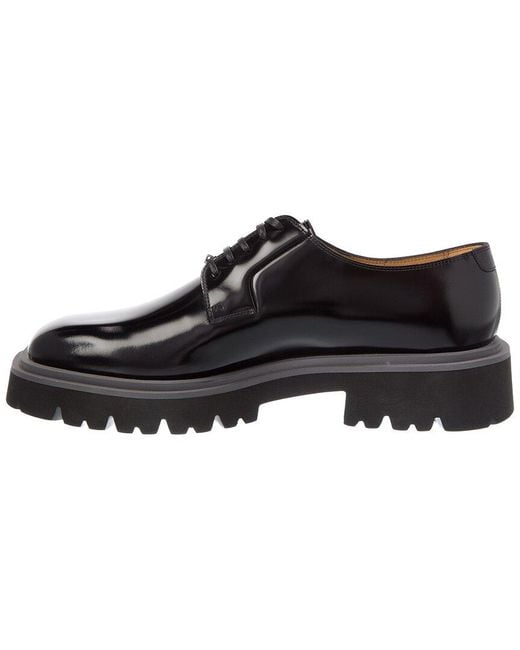 Ferragamo Black Flicker Leather Derby for men
