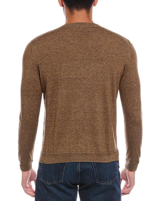 Autumn Cashmere Brown Coverstitch V-Neck Sweatshirt for men