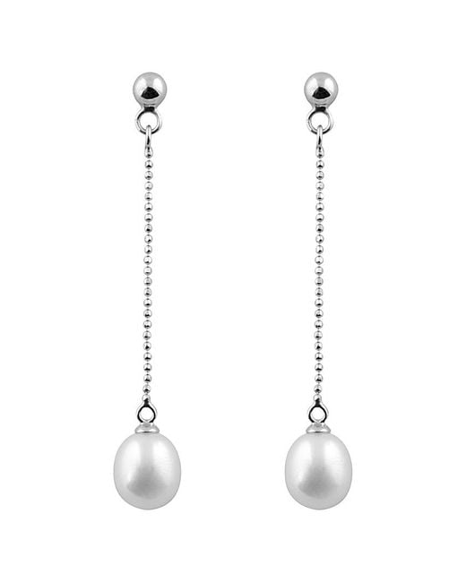 Splendid White Silver 7-8mm Akoya Pearl Earrings