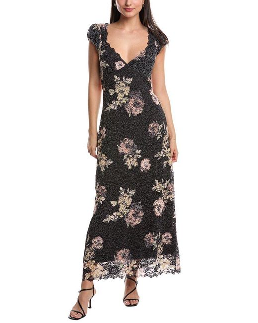 Free People Black Lace Butterfly Babe Midi Dress