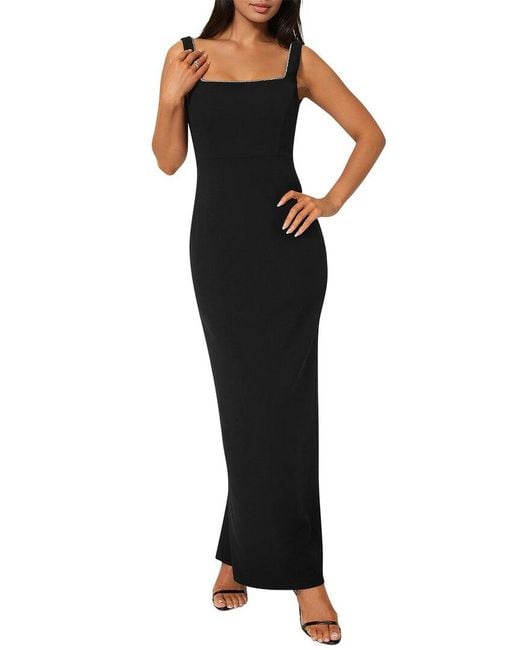 Bebe Black Square Neck Maxi Dress