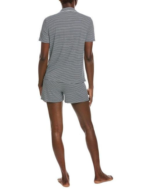 Splendid Gray 2Pc Notch Top & Boxer Set