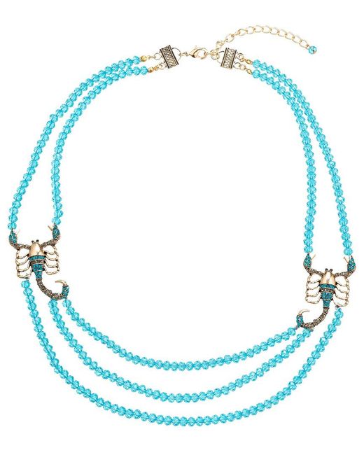 Eye Candy LA Blue Giulia Scorpio Beaded Necklace