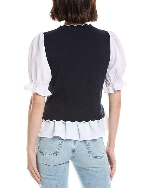 Nanette Lepore Blue Twofer Top