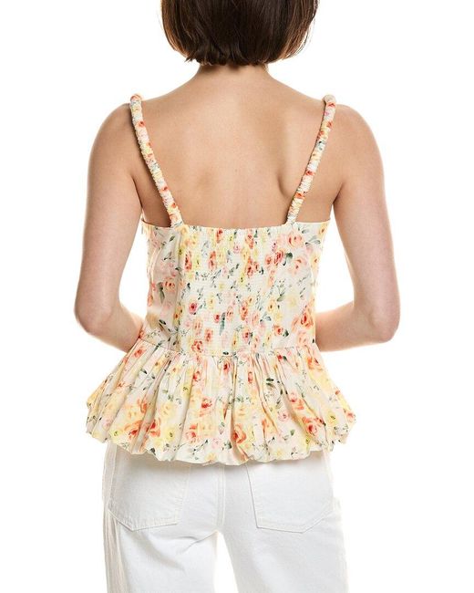 Astr White Bubble Hem Peplum Top