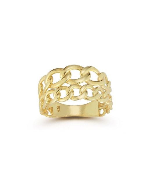 Chloe and Madison Metallic 14k Over Silver Double Curb Stack Ring