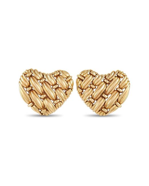Tiffany & Co Metallic 18K Heart Clip-On Earrings (Authentic Pre-Owned)