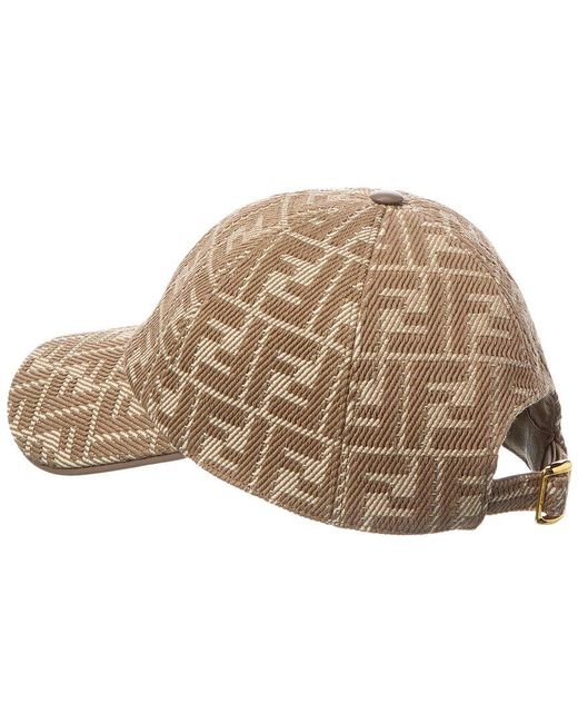 Fendi Natural Ff Logo Baseball Cap