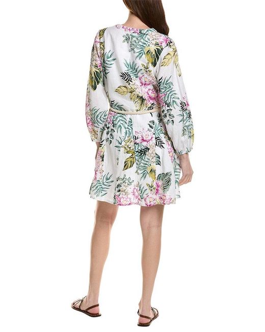 Tommy Bahama White Petal Of Luxury Linen Mini Dress