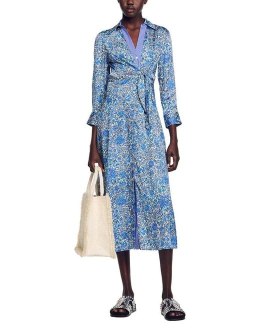 Sandro Blue Anjy Dress