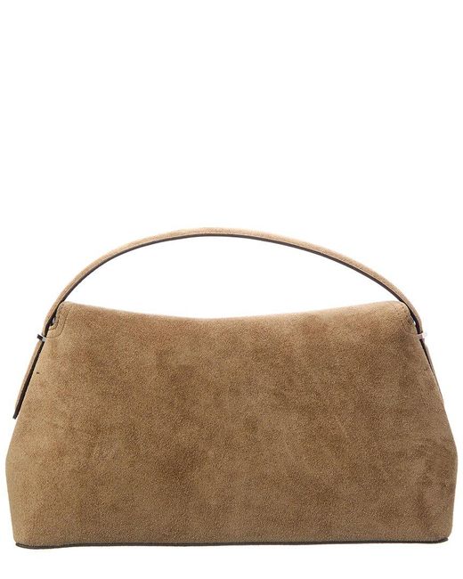 Totême  Brown T-Lock Suede Satchel