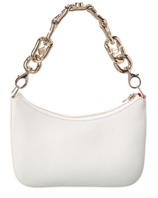 Christian Louboutin White Loubila Chain Mini Leather Shoulder Bag