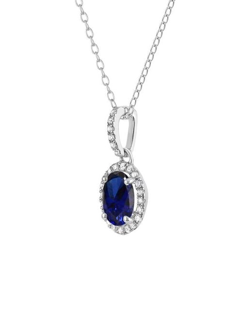 Gemstones Blue 14K 0.90 Ct. Tw. Sapphire Pendant Necklace Pendant