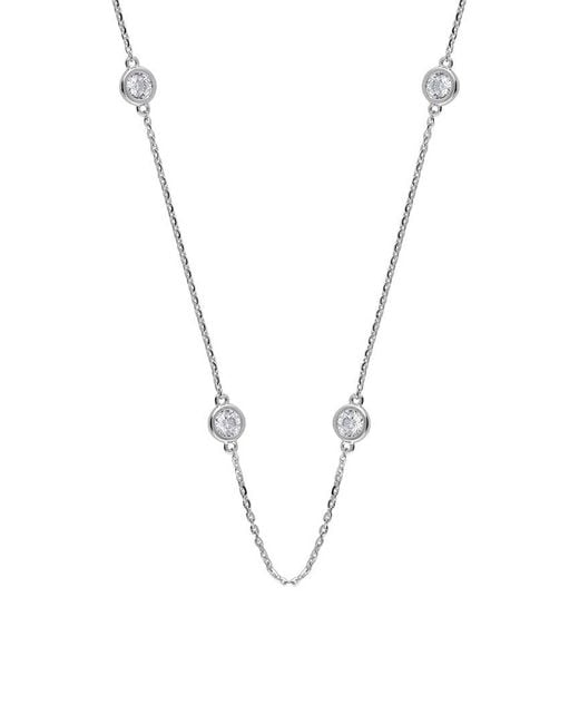 Lab Grown Diamonds Metallic 14K 2.00 Ct. Tw. Lab-Grown Diamond Station Necklace