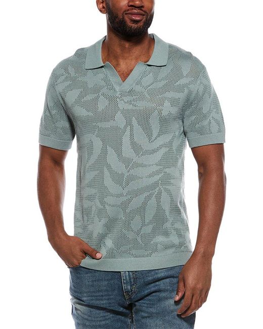 Vintage Summer Blue Polo Sweater for men