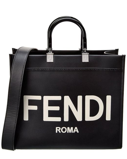 Fendi Sunshine Medium - Black leather shopper