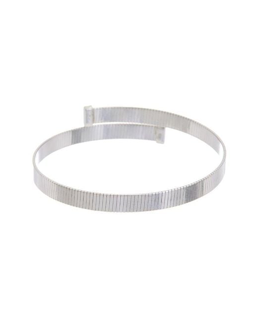 Meshmerise White 18k Over Silver 0.06 Ct. Tw. Diamond Bangle Bracelet