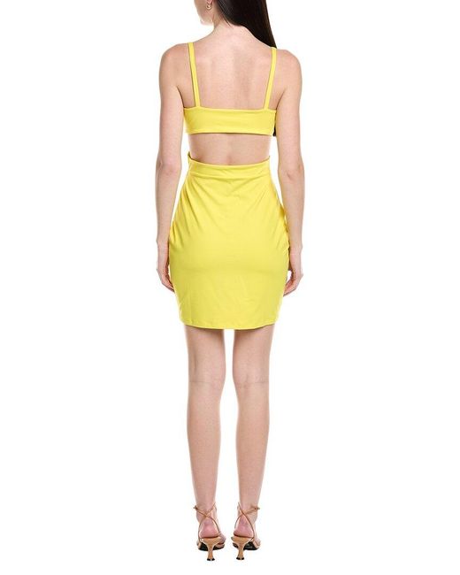 Susana Monaco Yellow Side Slit Tank Mini Dress