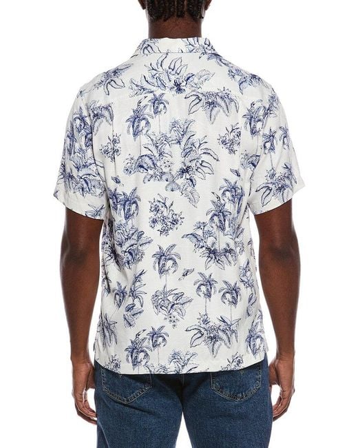Tommy Bahama White Toucan Toile Silk Shirt for men